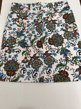 Jones New York Sport Paisley Floral Stretch Mini Skirt Size 6 Vintage Boho